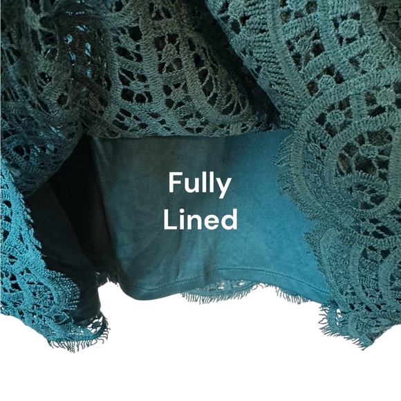 GORGEOUS TEAL LACE FULLY LINED TOP PLUS: 2X #W - Picture 5 of 9